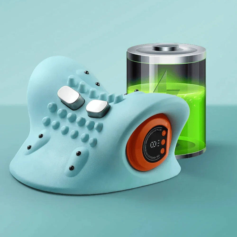 Electric Cervical Neck Massager portable neck stretcher with Type-C power for home, office, and travel use