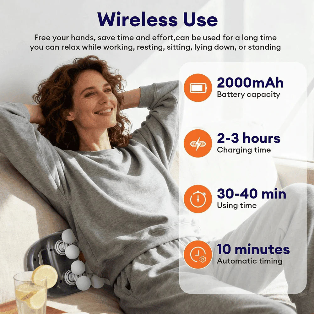 Wave Massage Gun wireless massage device with 2000mAh battery for cordless muscle relaxation